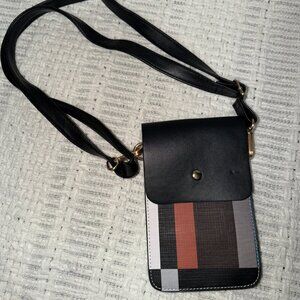 Crossbody Cell Phone Purse with Patterned and Clear Siding